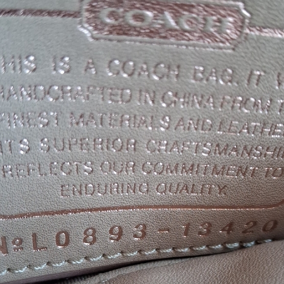 Coach Beige Signature Shoulder Bag - Picture 5 of 10